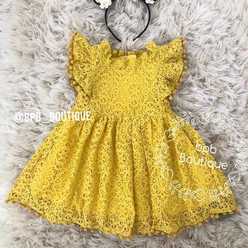Girls Yellow Spring Summer Dress